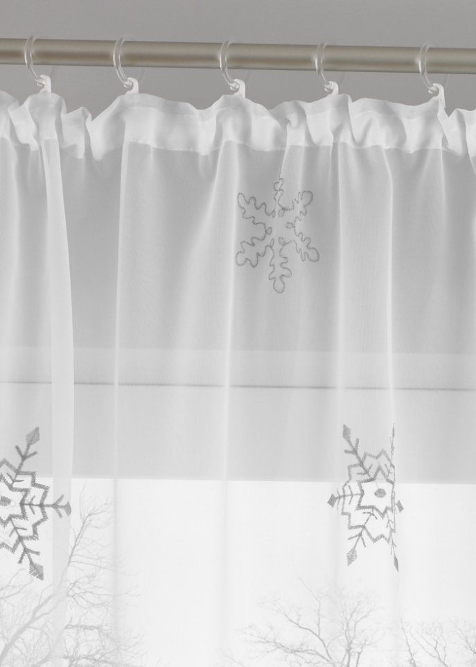 Gardine mit Stickerei (1er Pack)