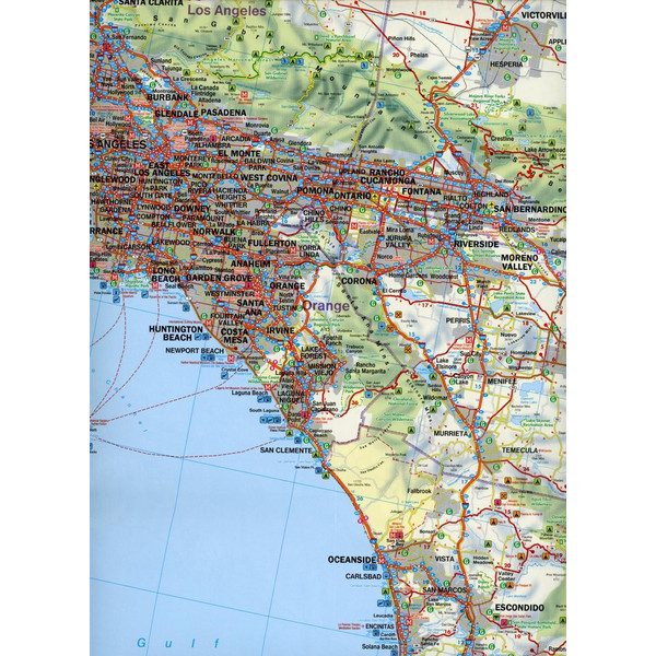 Kalifornien, Autokarte 1:600.000 - Straßenkarte