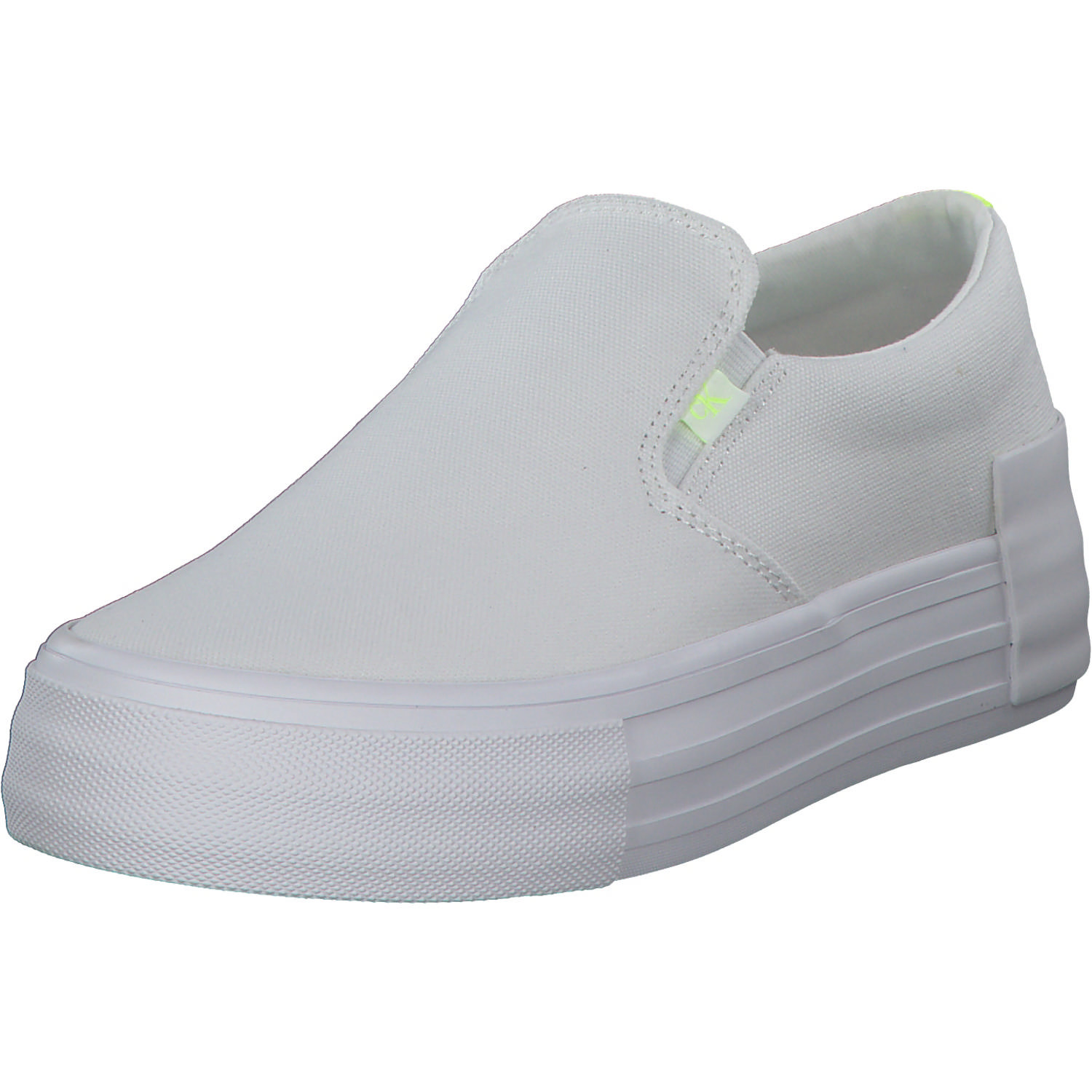 Calvin Klein YW0YW00905, Slipper, Damen, White/ Saftey Yellow