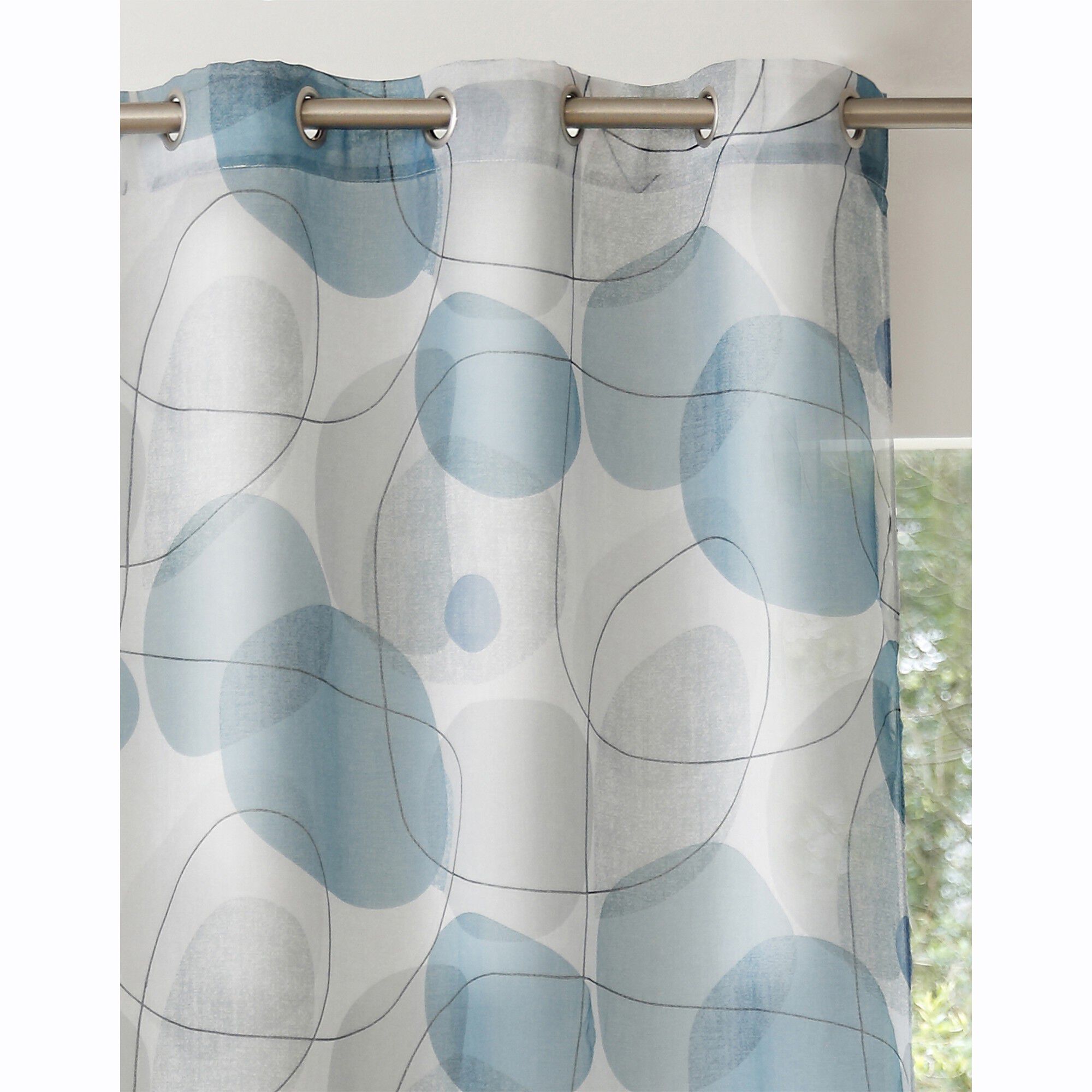 Panneau voile finition oeillets motif galets