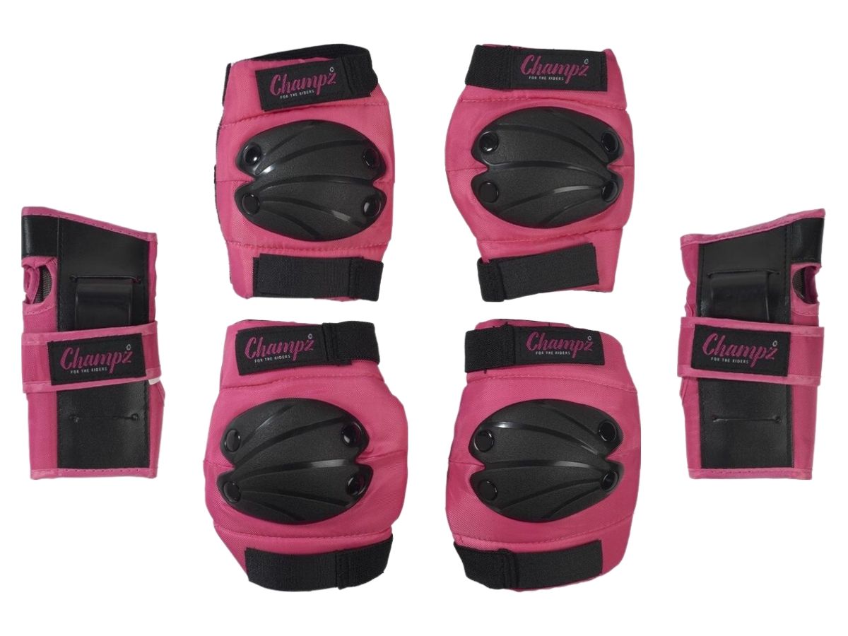 Champz Rosa/Schwarz Kinder Skate Schutzset