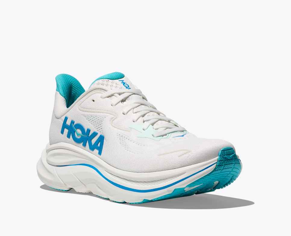 Clifton 10 White / Skyward Blue