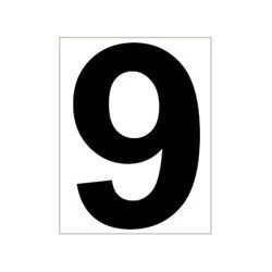 Platzziffer 9 Schild - Weiß, Schwarz