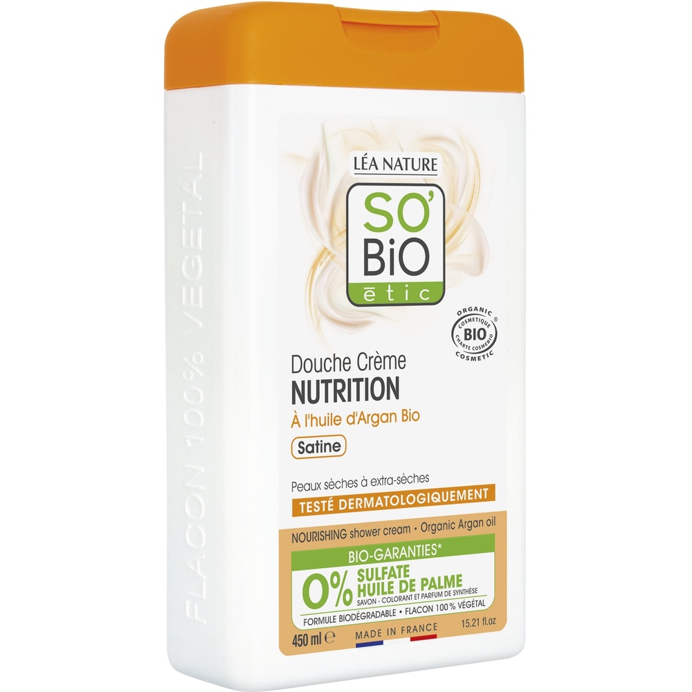 LÉA NATURE SO BiO étic Douche crème nutrition, à l'huile d'Argan bio, satine Douche crème