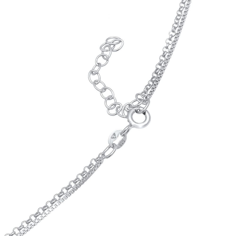 Elli Elli Collier Femme Choker Layer Disc Triangle Geo en argent sterling 925 plaqué o collier