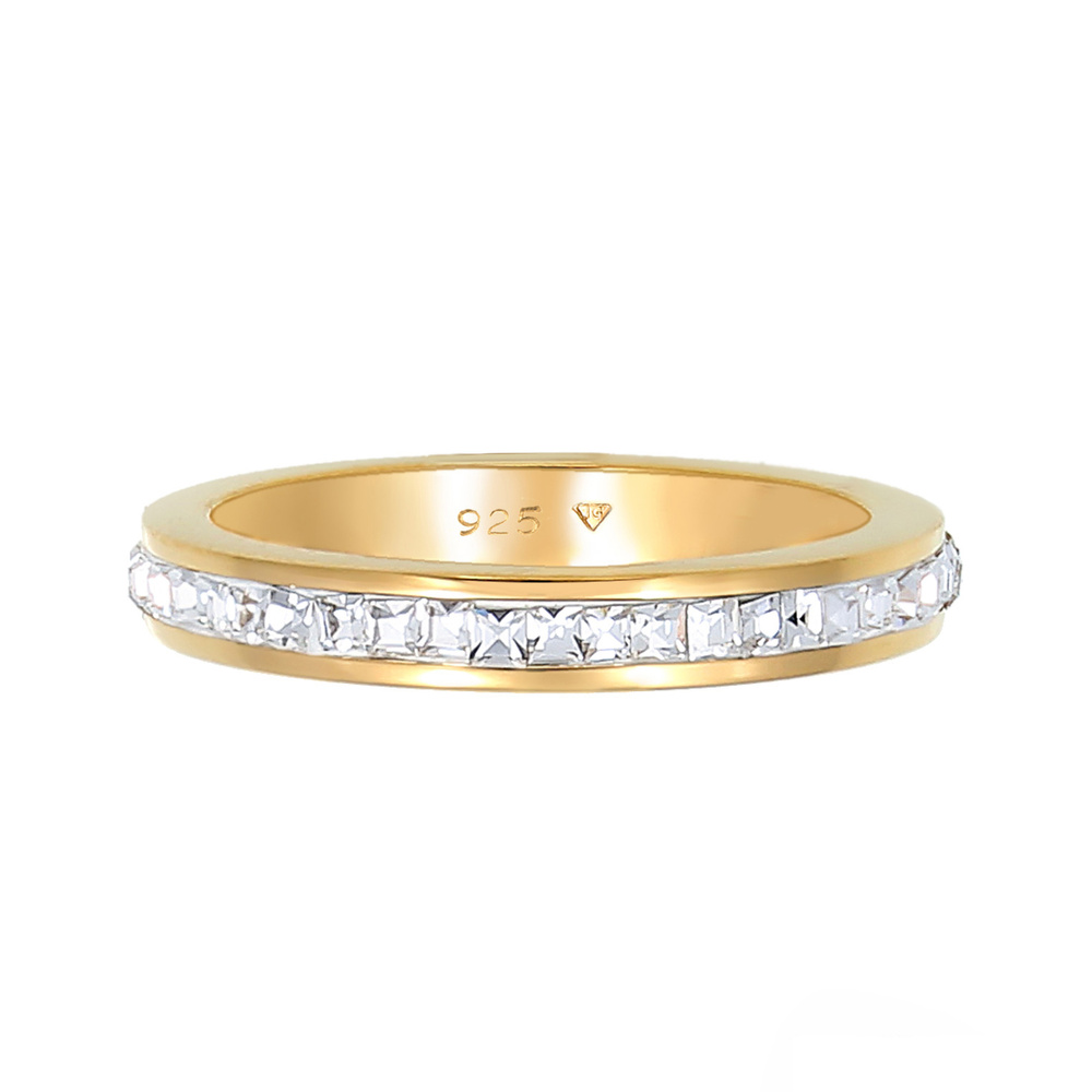 Elli PREMIUM Elli PREMIUM Bague Femme Élegante et Simple avec des Cristaux en Argent Sterling  Bague