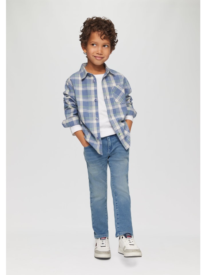 s.Oliver Jeans-Hose lang in Blau günstig kaufen