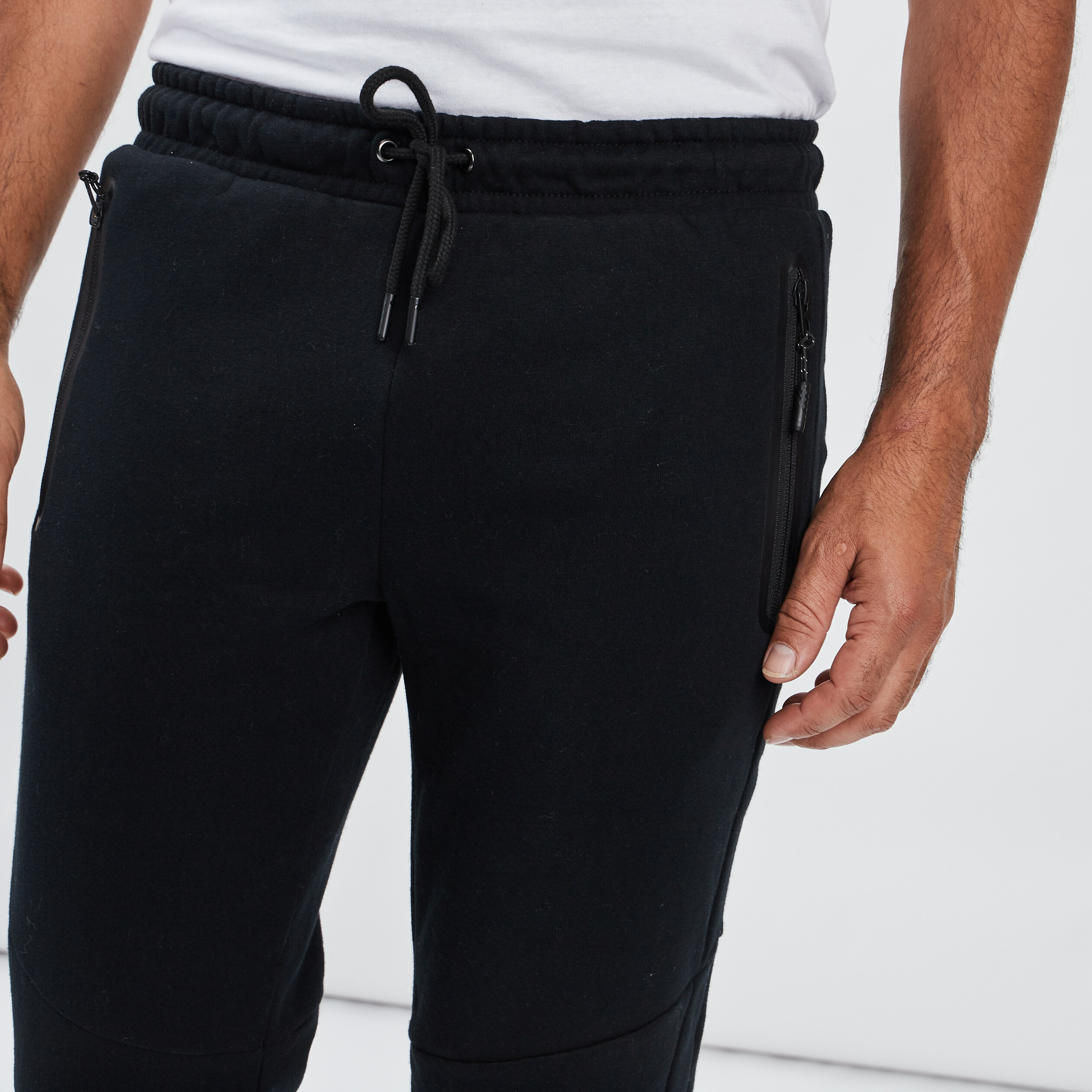 Pantalon jogging droit noir homme | La Halle
