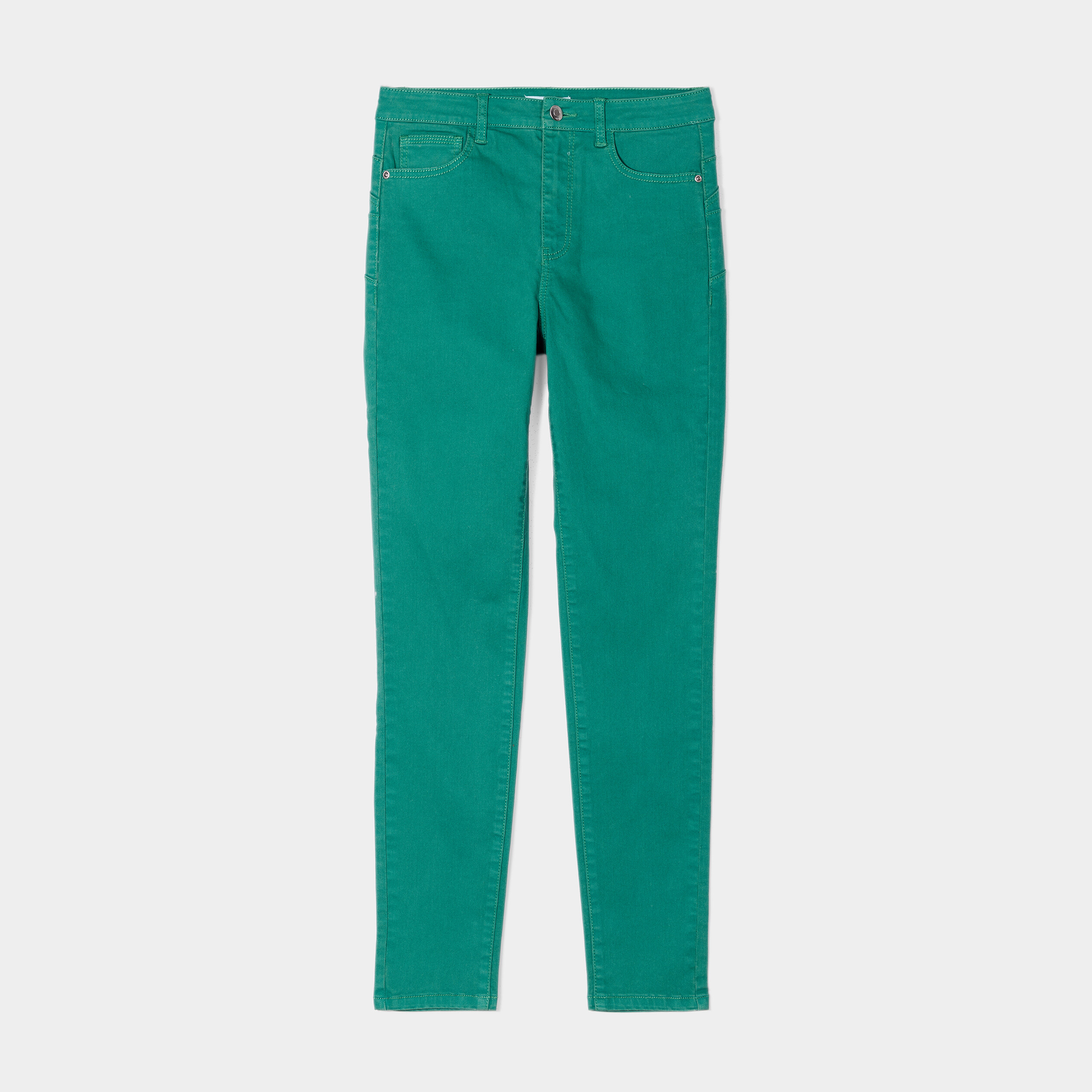 Jeans slim push up vert émeraude femme | La Halle