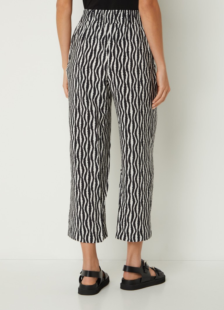 Whistles Optical high waist wide fit pants with print