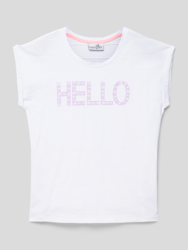 T-Shirt mit Motiv-Print in hellrosa