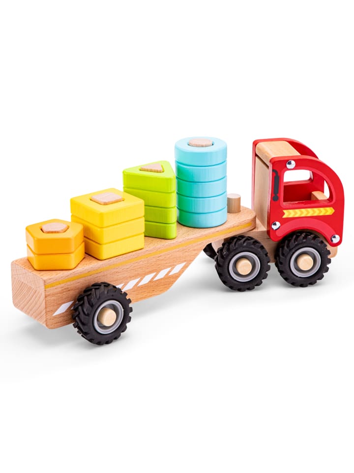 New Classic Toys Autotransporter mit Steckformen Abschleppwagen u Steckfiguren aus Holz 18 Monate günstig kaufen onesize