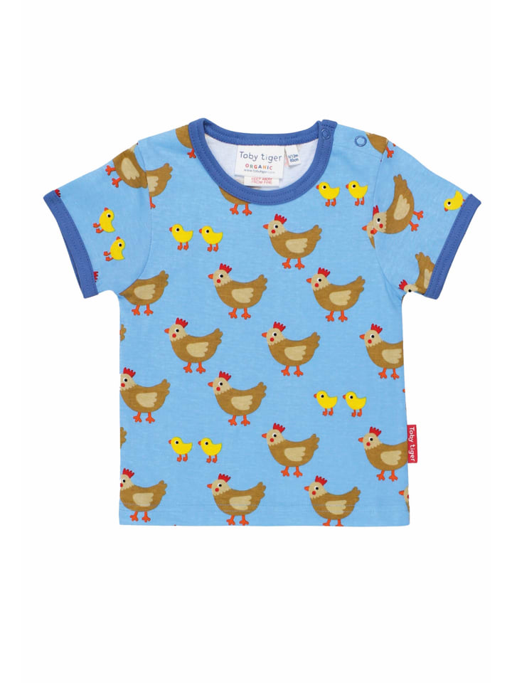 Toby Tiger T-Shirt mit Hühner Print in blau günstig kaufen