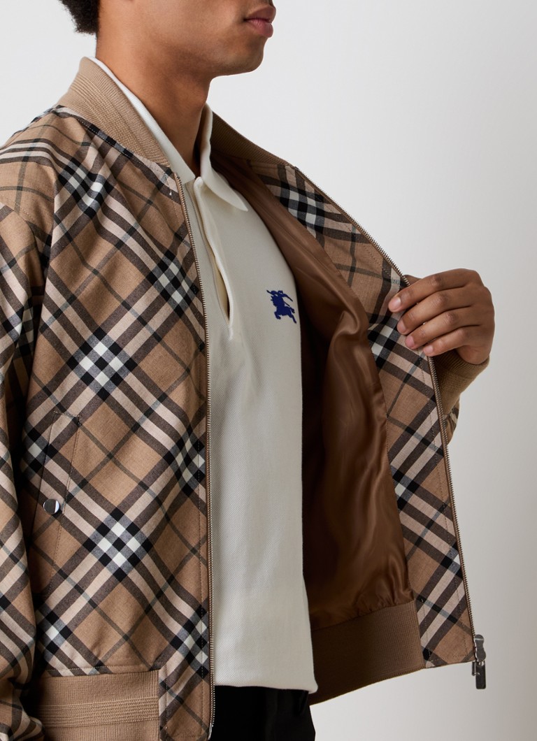 Burberry Harrington bomber jacket in wool blend with check pattern