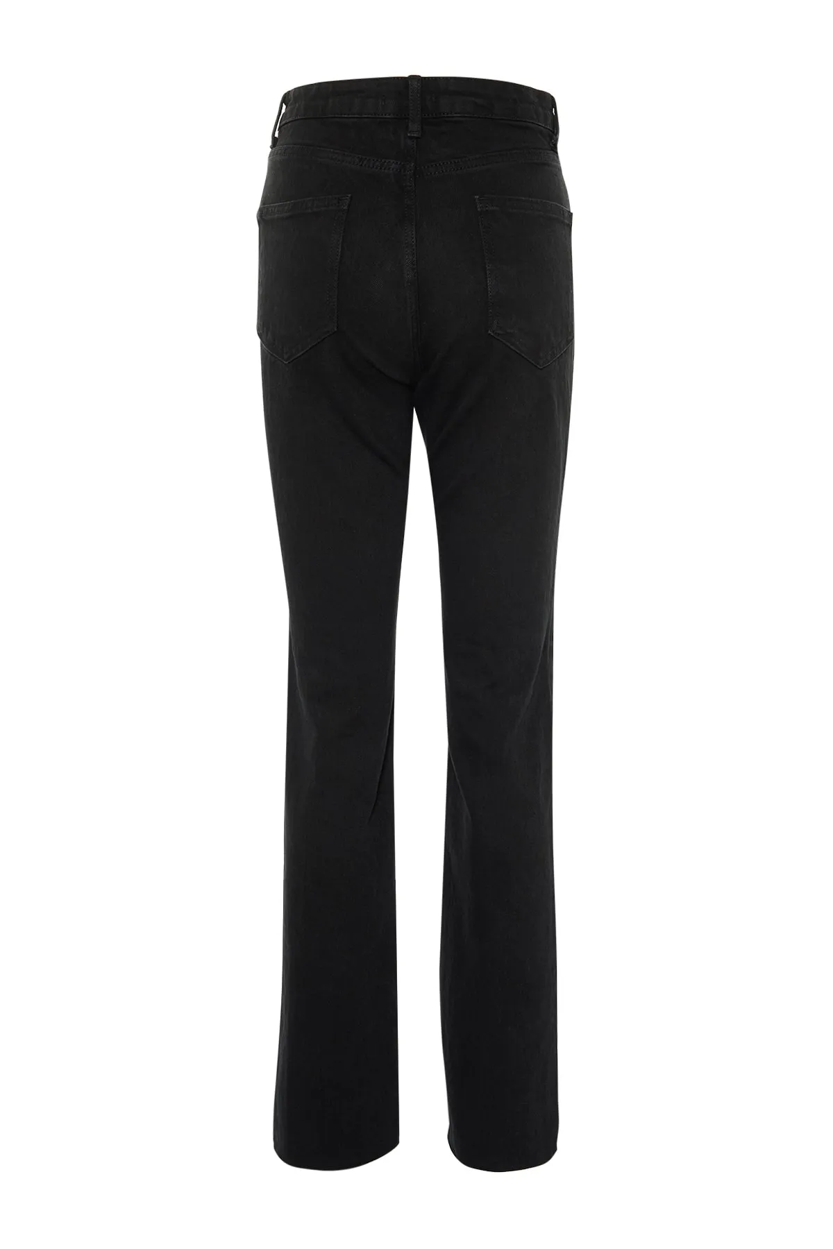 Trendyol Collection  Schwarze Schlagjeans mit Schlitz und hoher Taille TWOAW22JE0382