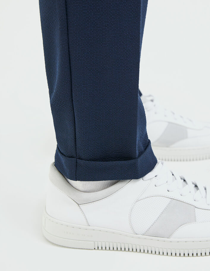 Jogpant marine en seersucker Homme