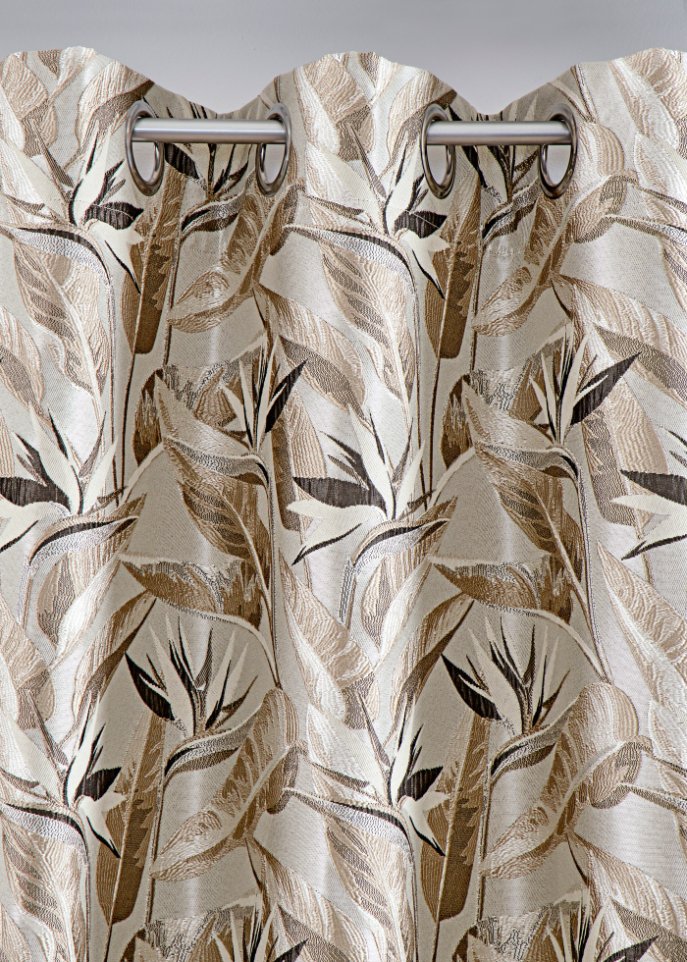 Jacquard Vorhang mit Blumen Muster (1er Pack)