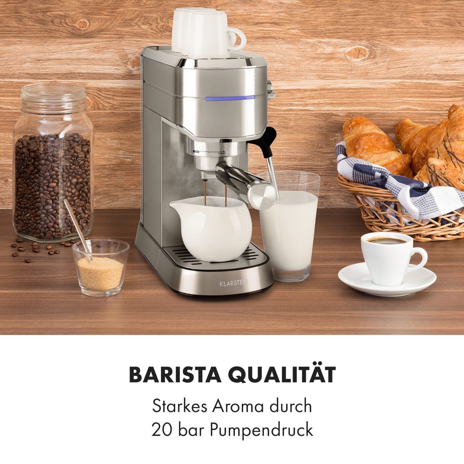 Klarstein Filterkaffeemaschine Futura Espressomaker, Für jede Tasse: Stoppfunktion für die richtige Menge