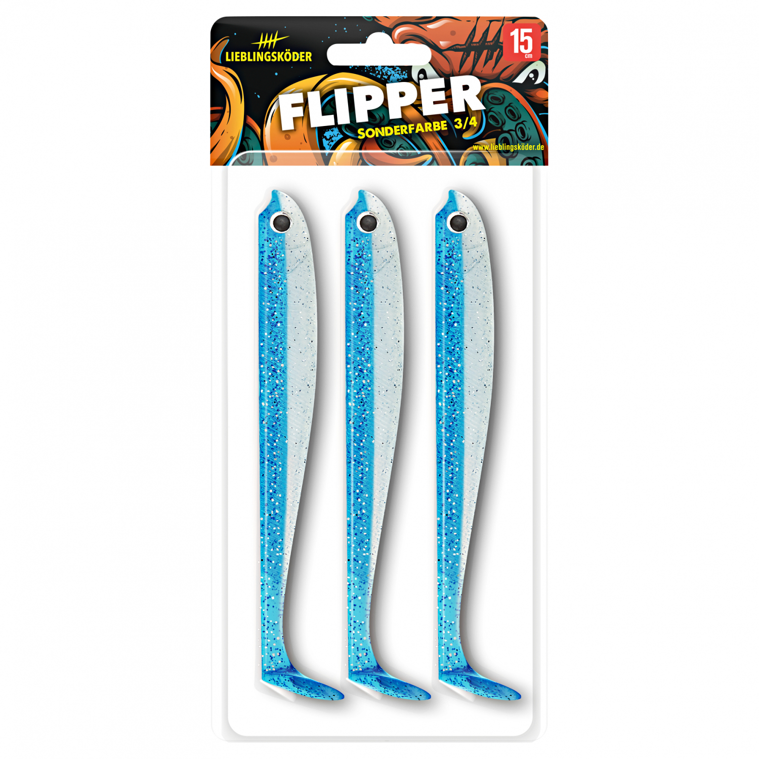 Lieblingsköder Gummifisch Hechtköder (15 cm, Flipper)