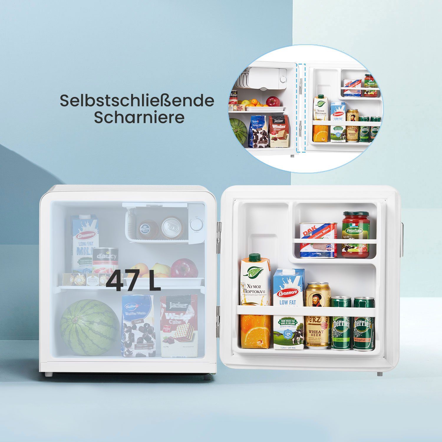 comfee Table Top Kühlschrank RCD50WH1RT(E), 50 cm hoch, 48.5 cm breit