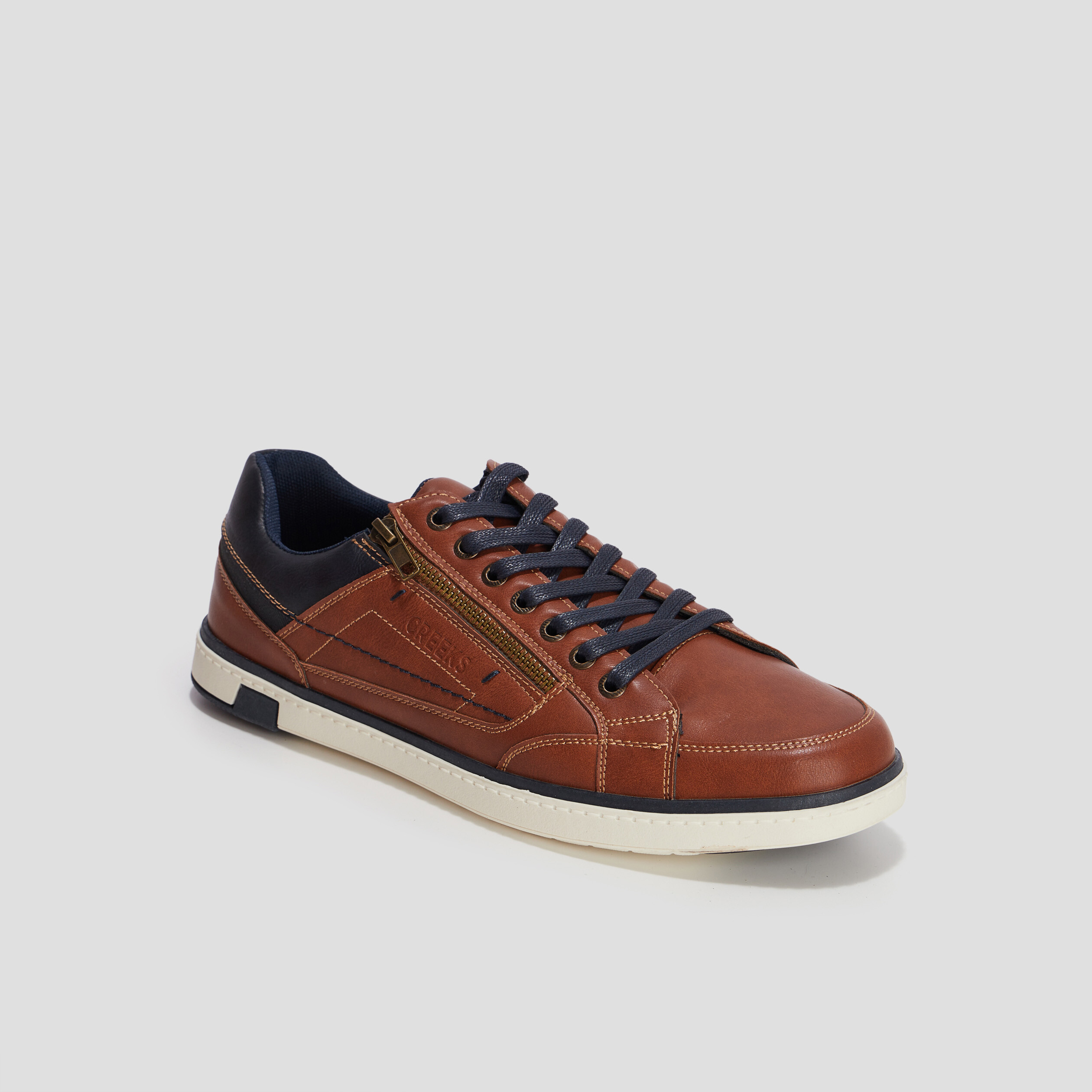 Sneakers zippées Creeks marron cognac homme | La Halle
