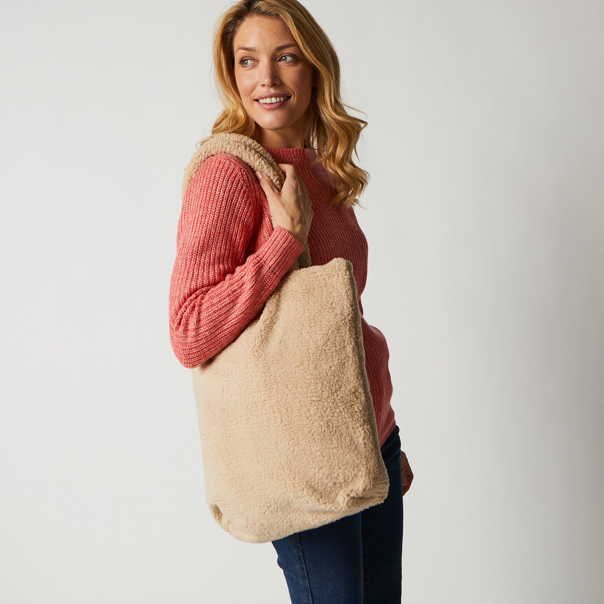 Sac tote-bag en sherpa Savana