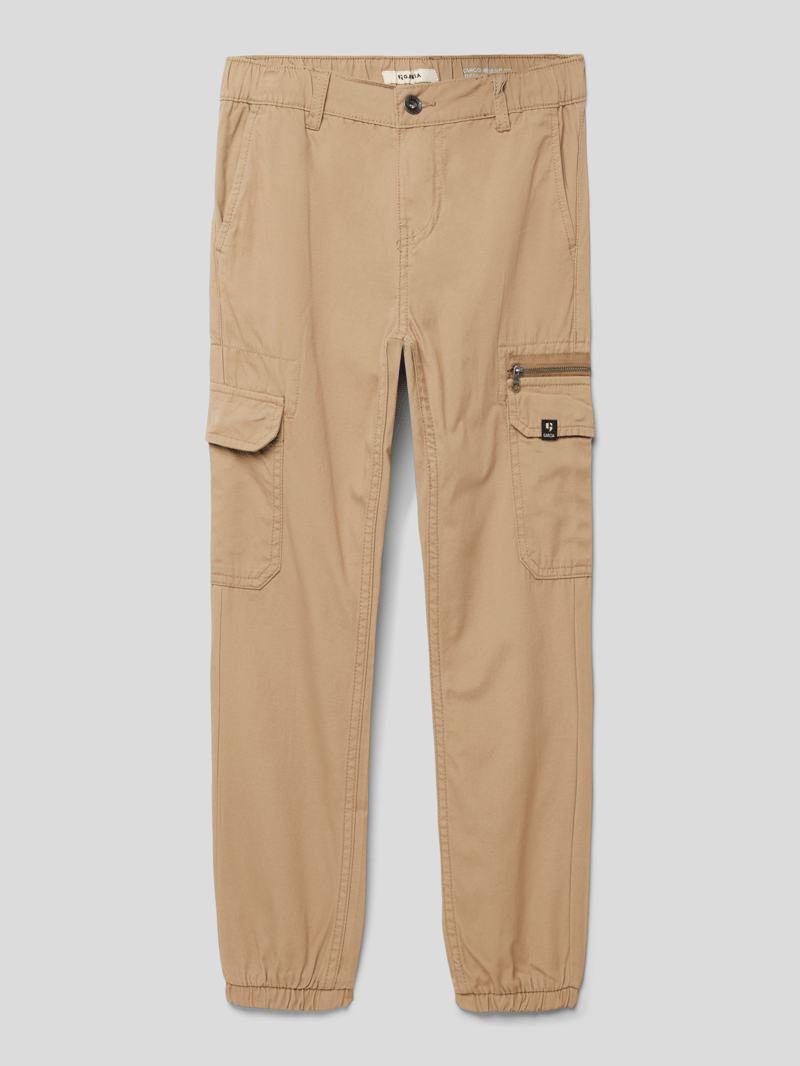 Cargohose aus Baumwolle in beige meliert