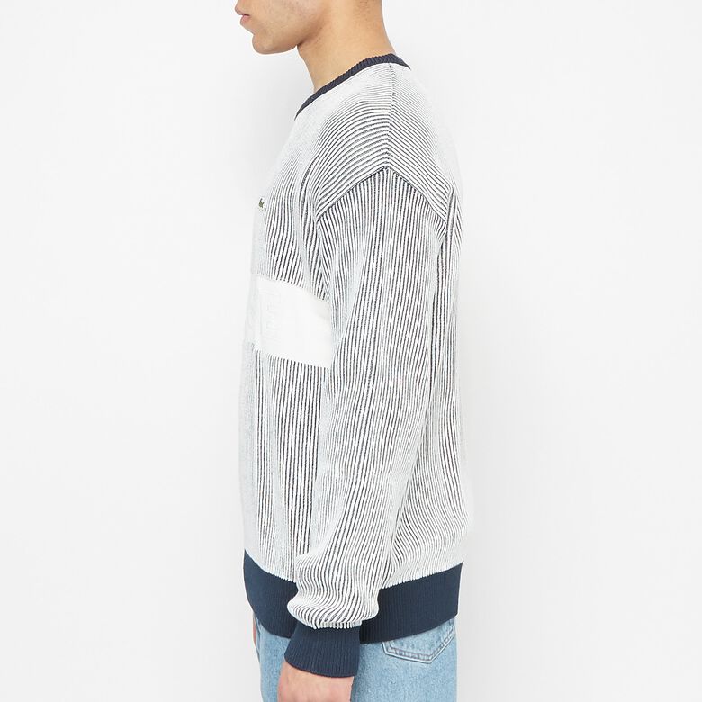 Lacoste Stripe Sweater blau