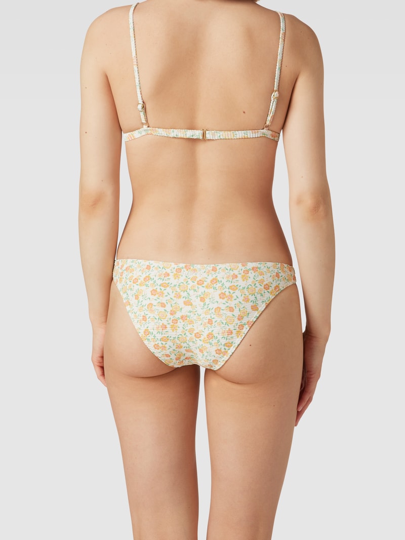 Bikini-Slip mit floralem Allover-Muster in offwhite