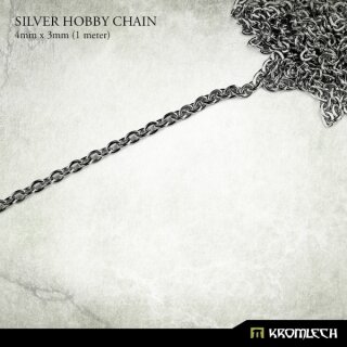 Silver Hobby Chain 4mm x 3mm (1 meter)