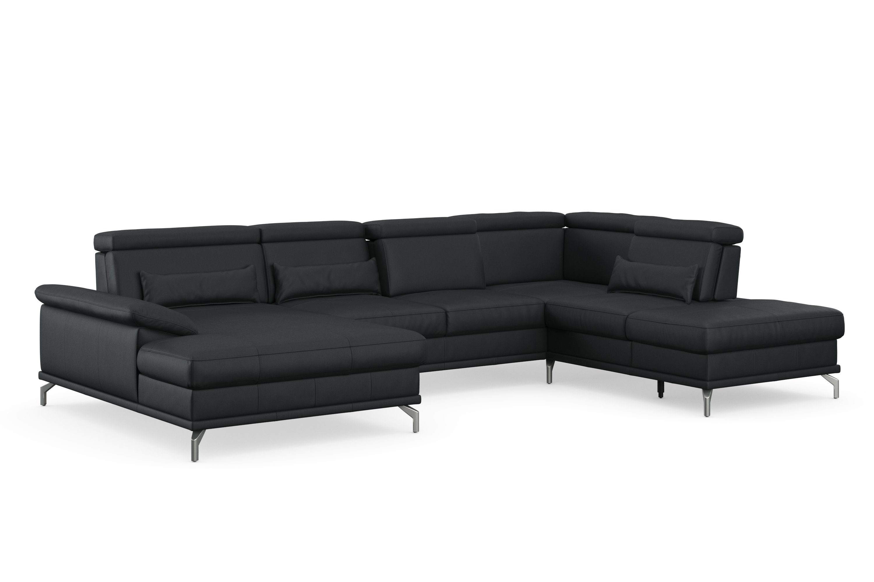 sit&more Wohnlandschaft Cabrio, Sitztiefenverstellung und Federkern, jeweils inklusive 3 Nierenkissen