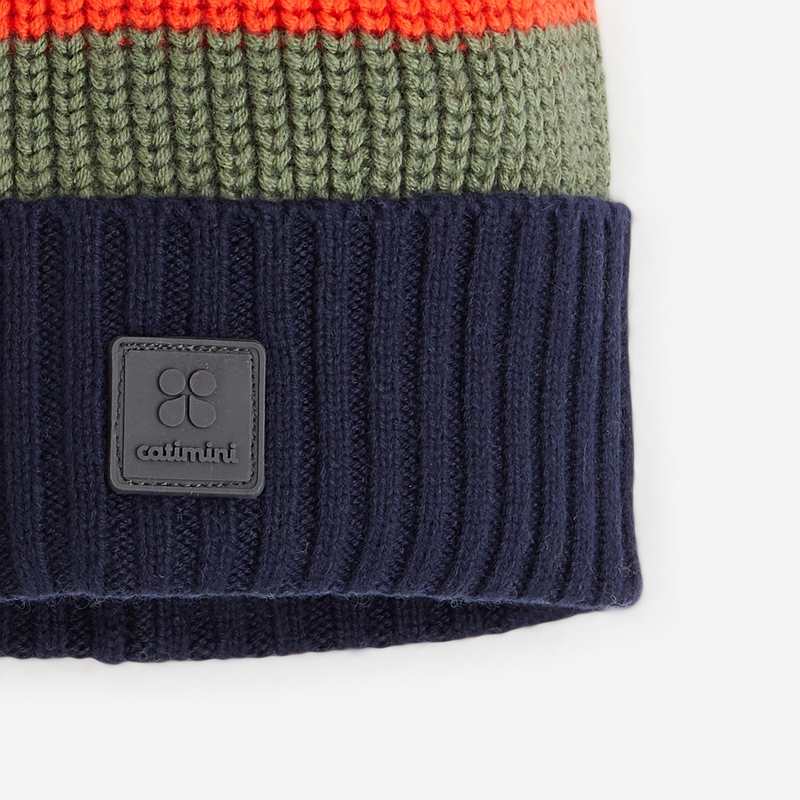 Bonnet rayé garçon bleu marine Catimini