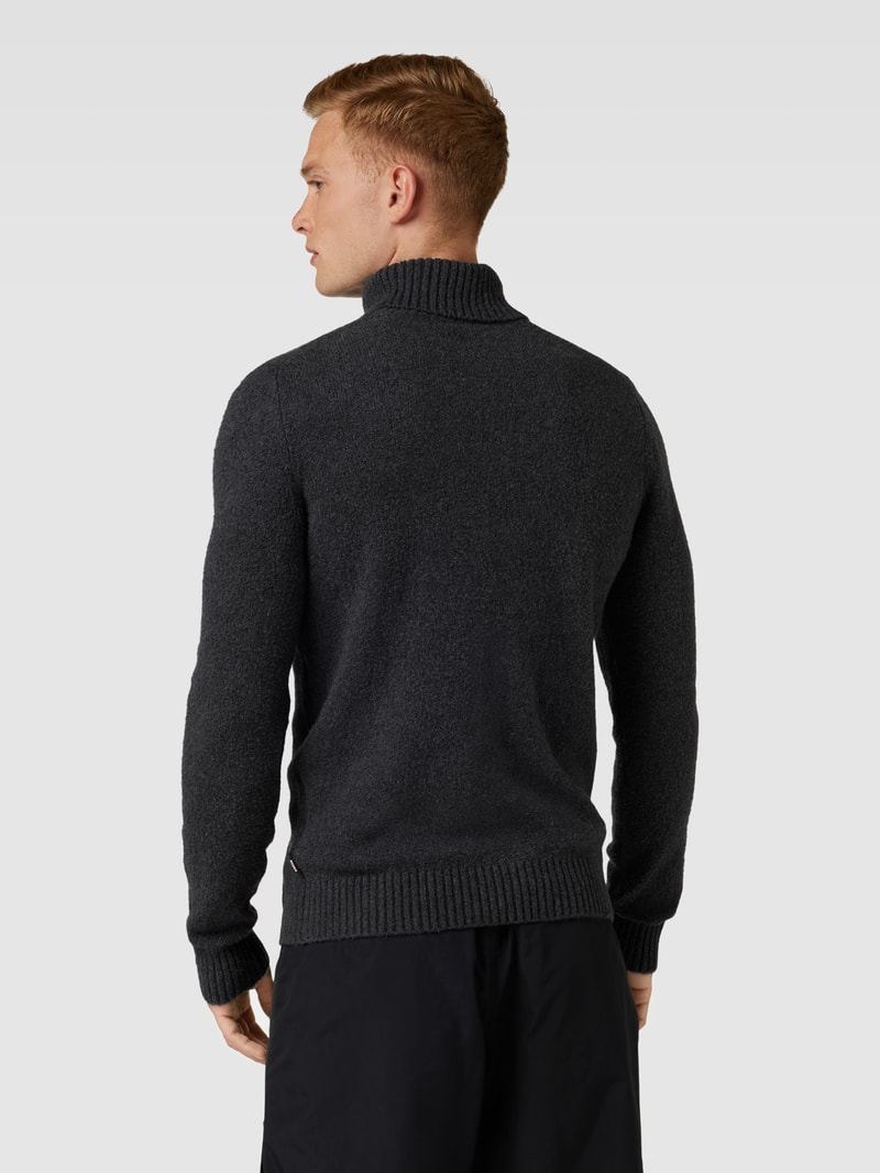Rollkragenpullover in unifarbenem Design Modell 'Zino' in anthrazit