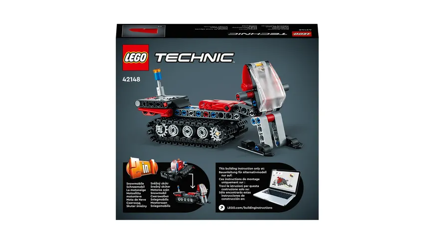 LEGO Technic 42148 Pistenraupe, 2in1-Fahrzeug-Set mit Schneemobil