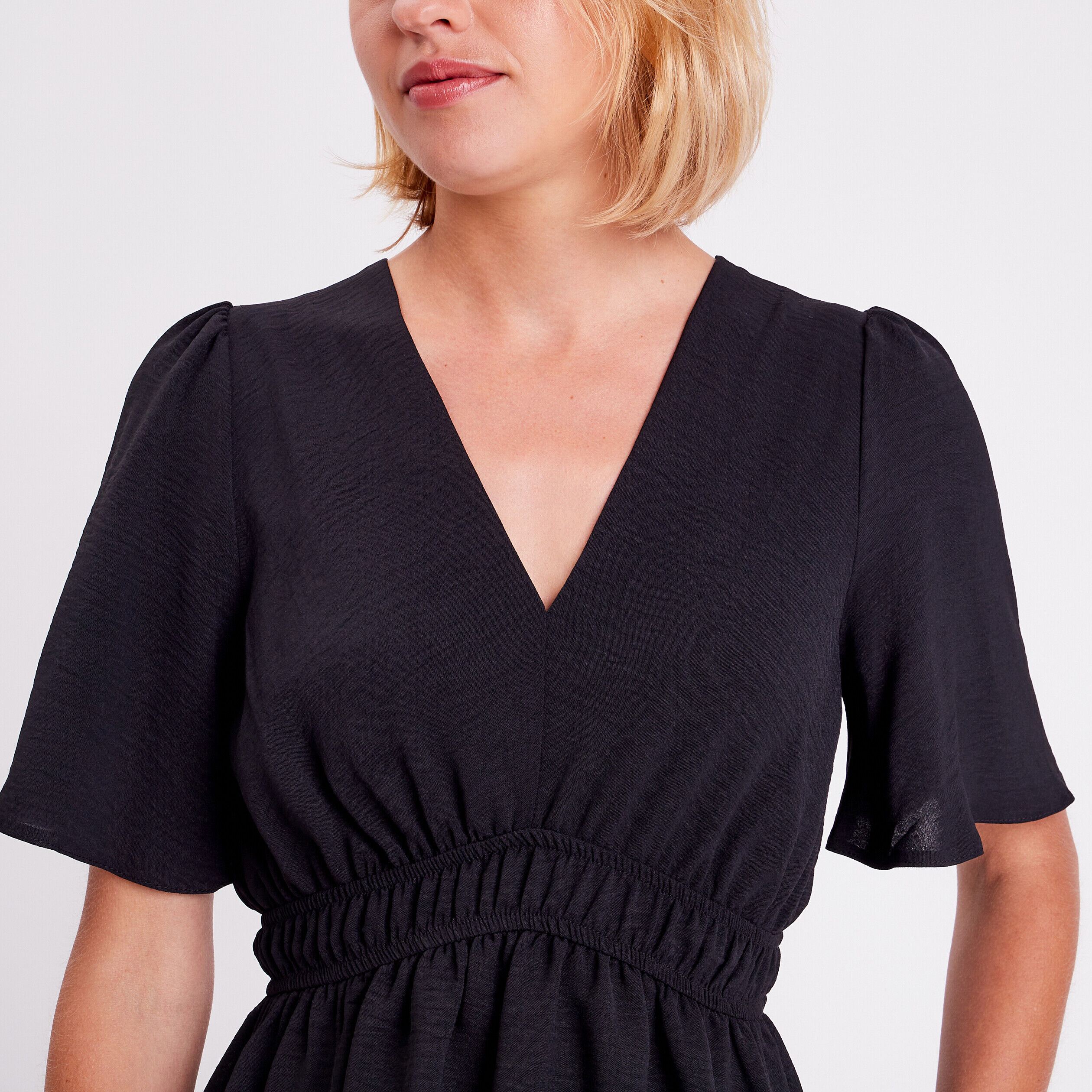 Blouse manches courtes noir femme | Cache Cache