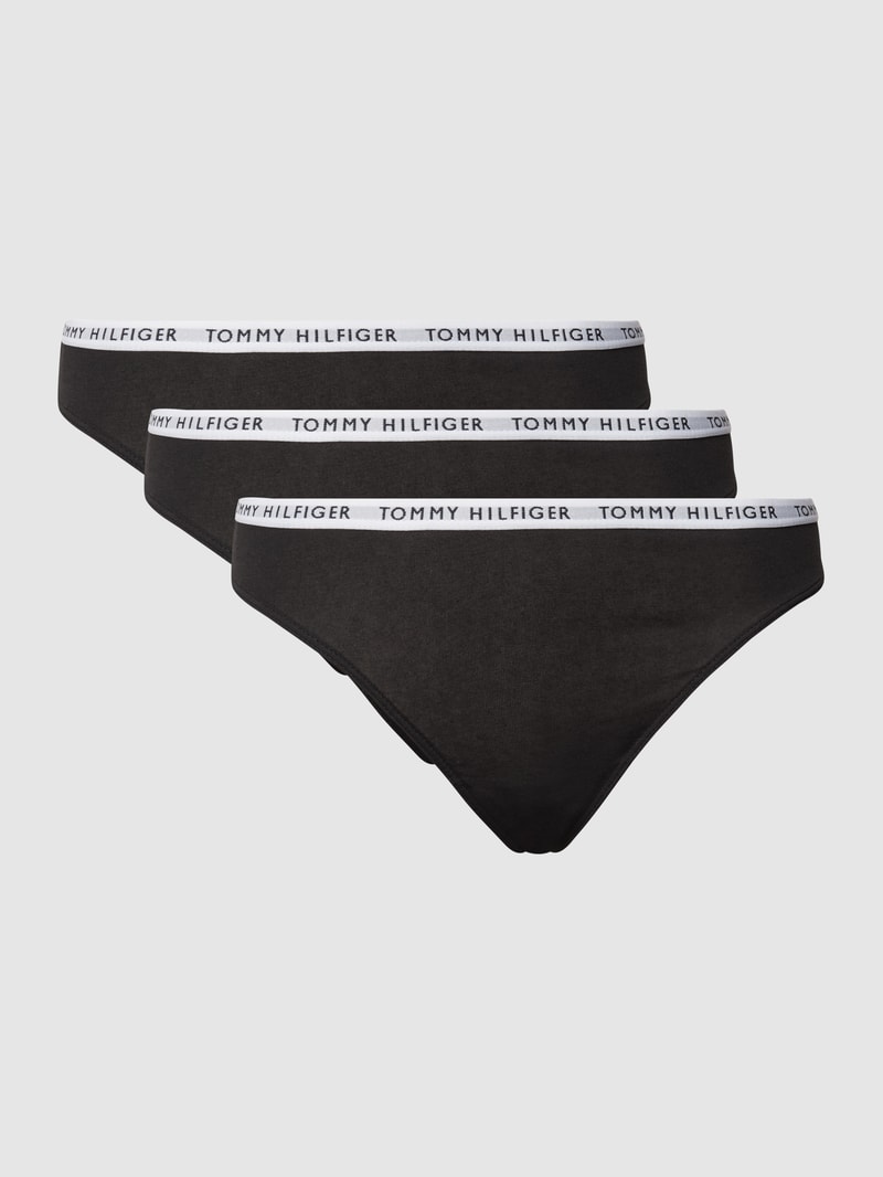 String mit Stretch-Anteil im 3er-Pack in schwarz