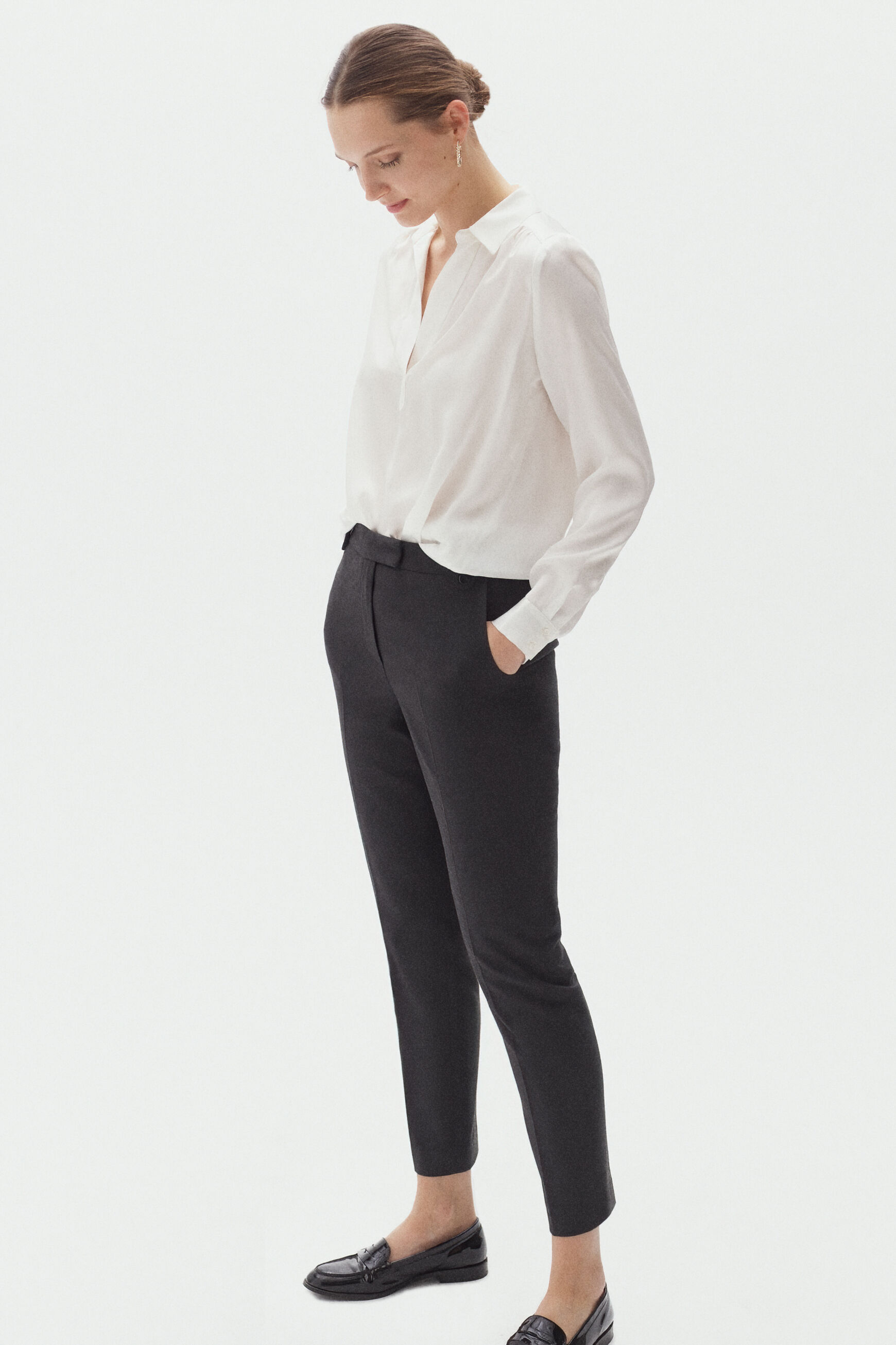 pantalon claude gris fonce femme