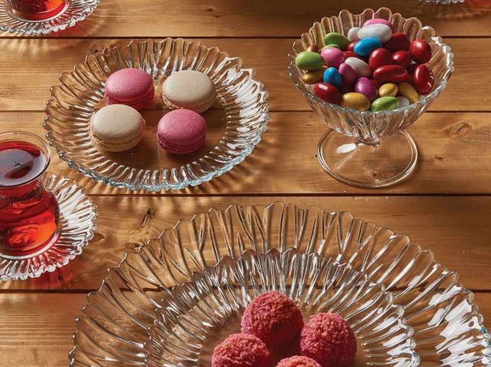Pasabahce Kuchenplatte Aurora PB-10499 Serviceplatte 31,5cm Servierteller Kuchenplatte aus Glas, (1-tlg)