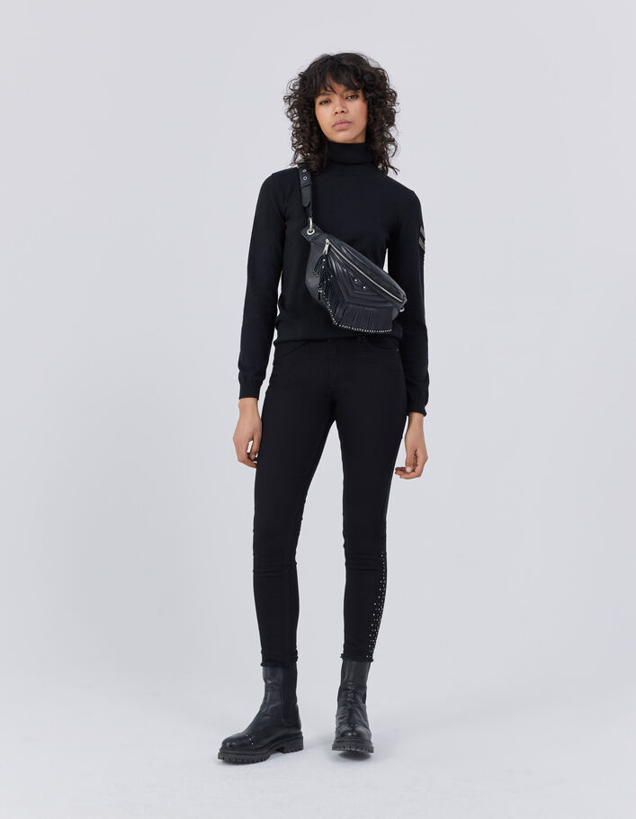 Jean slim noir sculpt up intense black clous bijoux femme