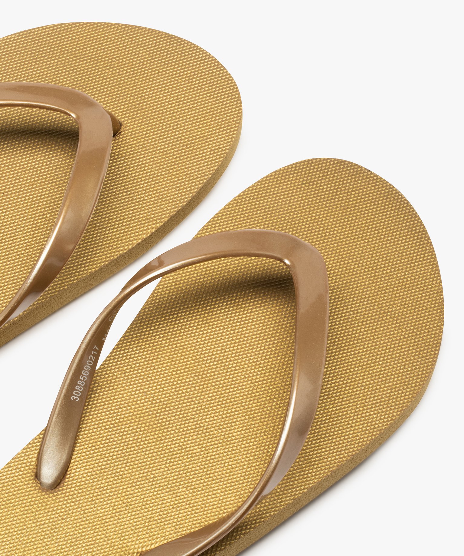 Tongs femme unies à fine bride entre-doigts blanc | GEMO