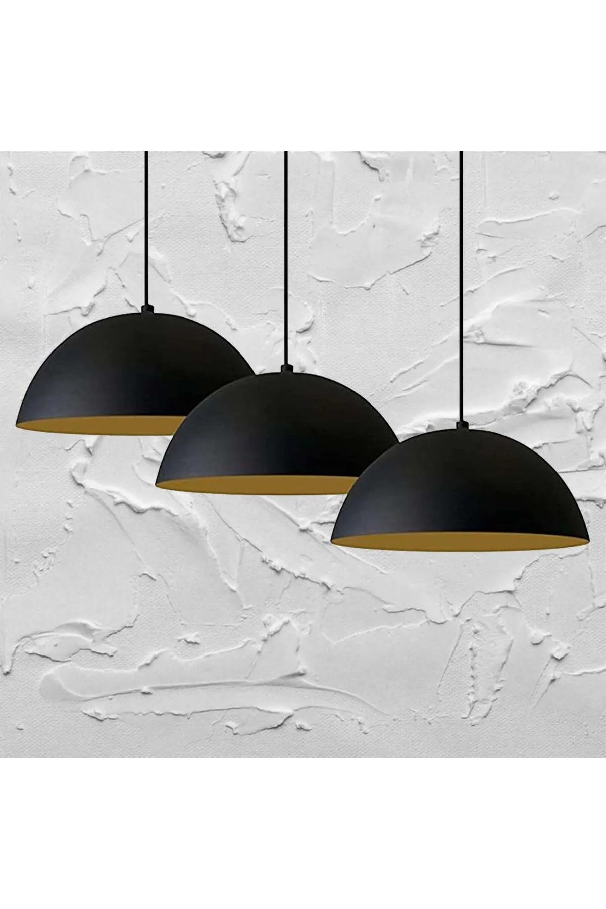 Bamyum  3x Lampe E27 Metall Hängelampe & Deckenlampe, Set aus 2-3-4 Pendellampen Hängelampe Pendelleuchte