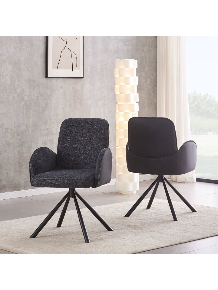 B&D Home Drehstuhl MICHAEL in Anthrazit - (B)57 x (H)85 x (T)60,5 cm günstig kaufen onesize