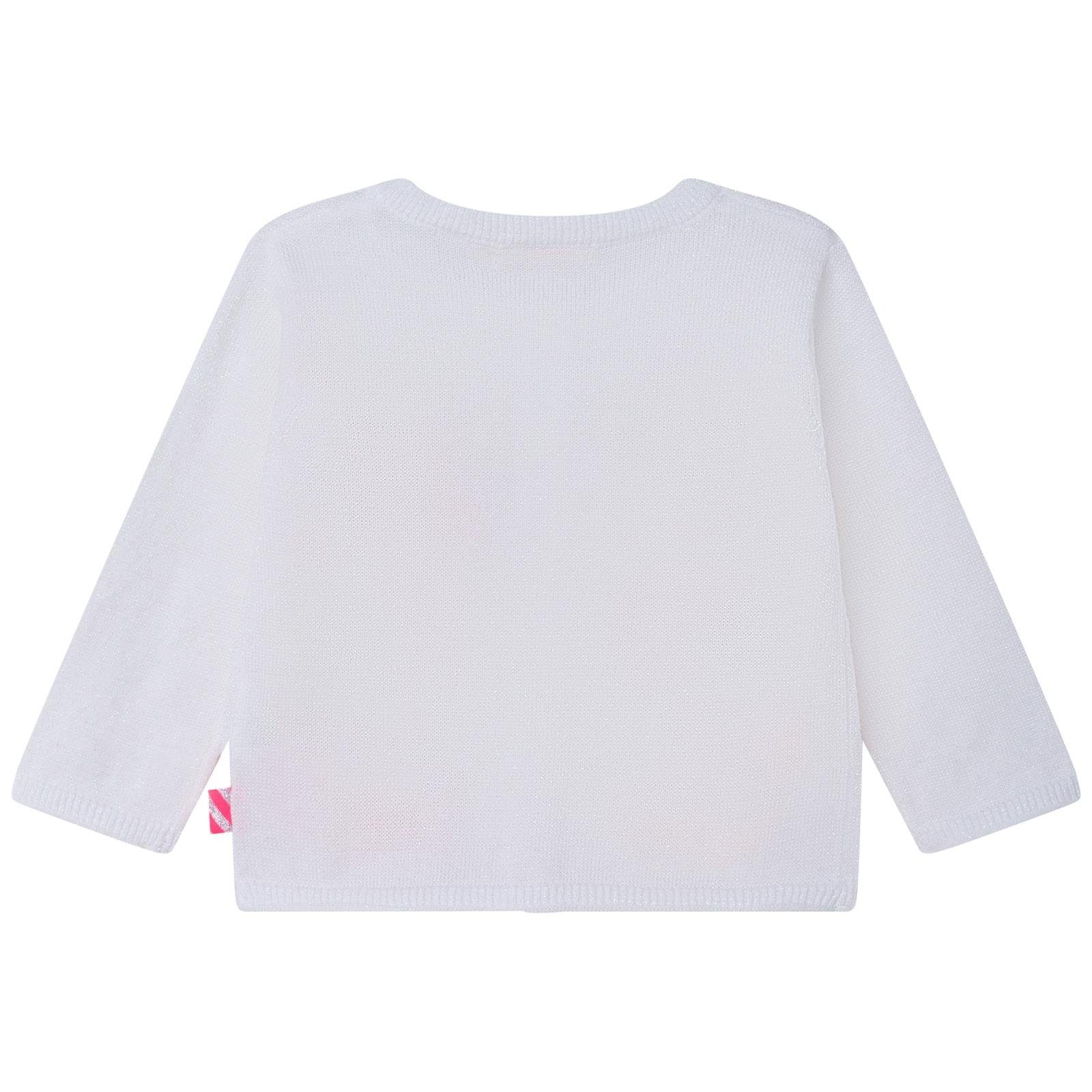 Billieblush Strickjacke Billieblush weiße Baby Strickjacke Cardigan Seepferdchen