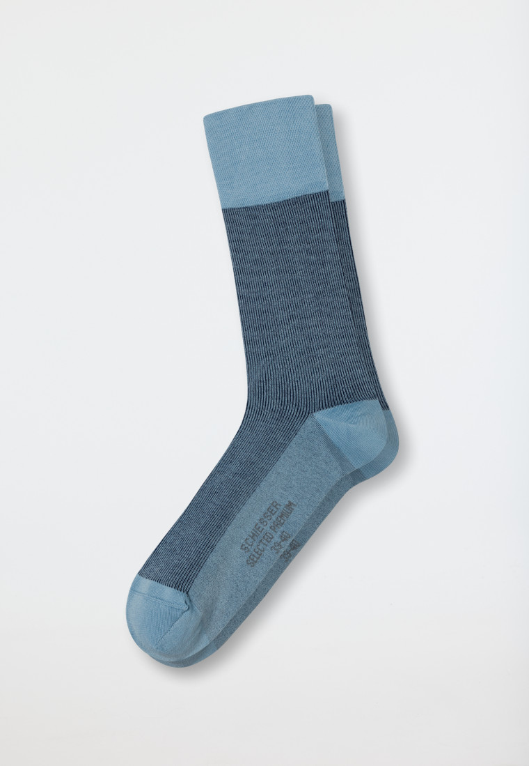 Herrensocken merzerisierte Baumwolle gerippt jeansblau - selected! premium