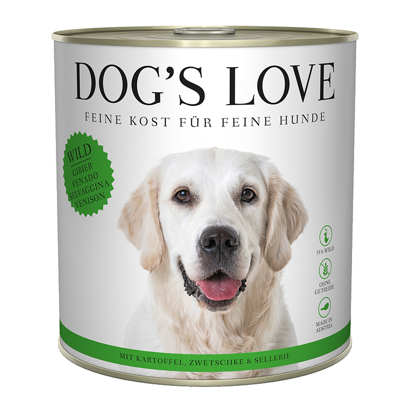 DOG'S LOVE Hundenassfutter DOG'S LOVE Adult Classic 6x800g Wild mit Kartoffel & Zwetschge