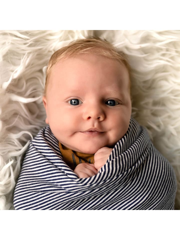 Hoppediz Babydecke Pucktuch in blau-weiß günstig kaufen 90 x 90 cm