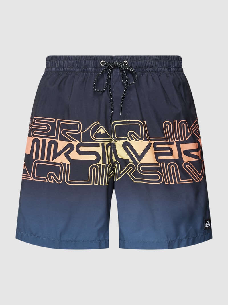 Badehose mit Label-Print in schwarz