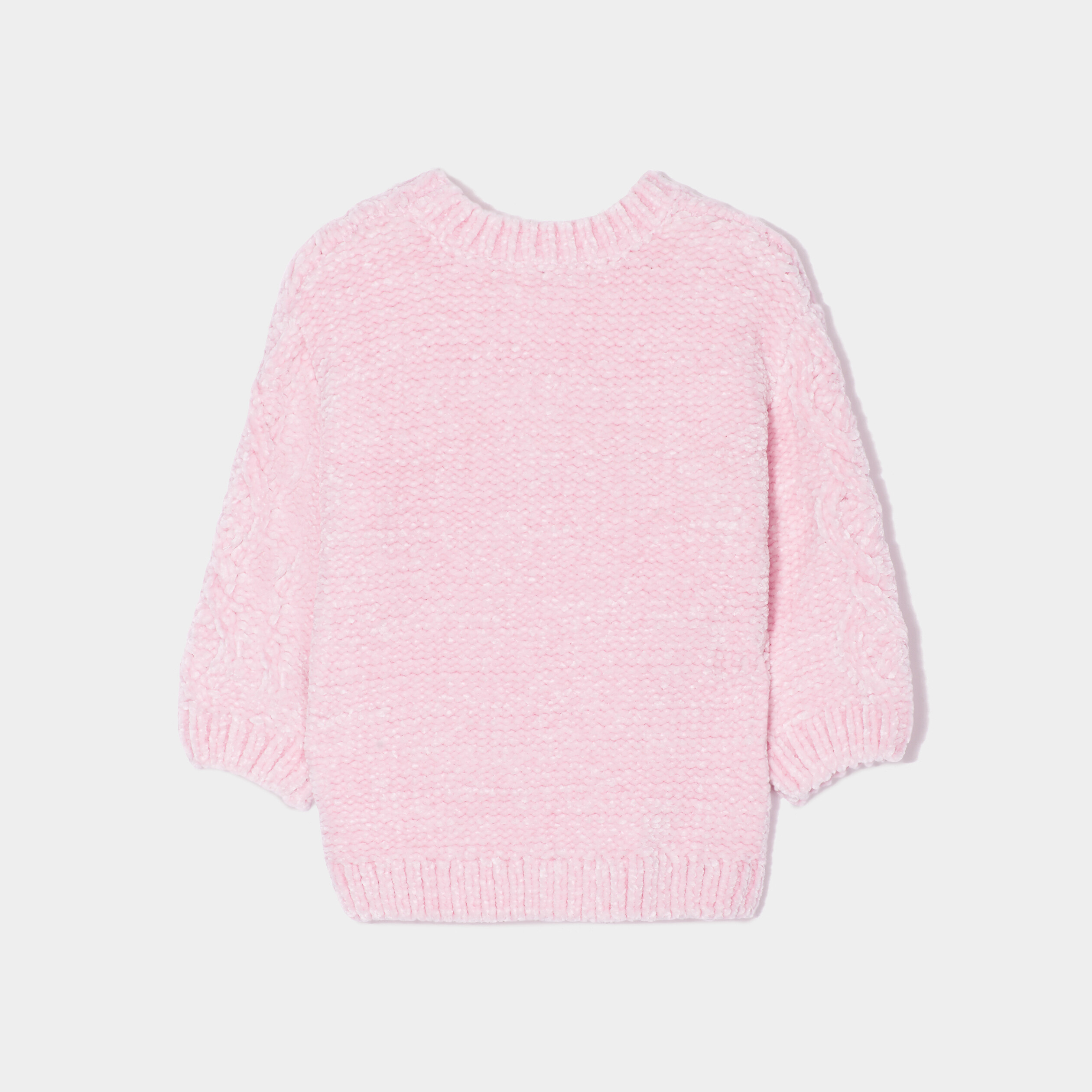Pull col rond à torsades Creeks violet bébé fille | La Halle