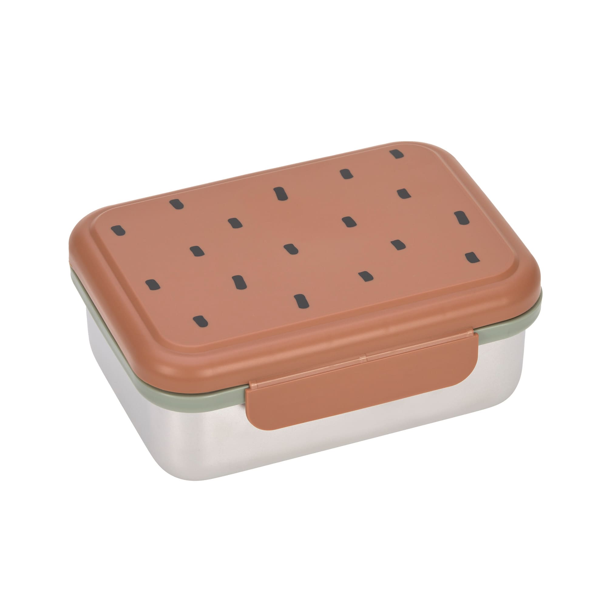 Brotdose Kinder - Edelstahl Lunchbox, Happy Prints Karamell