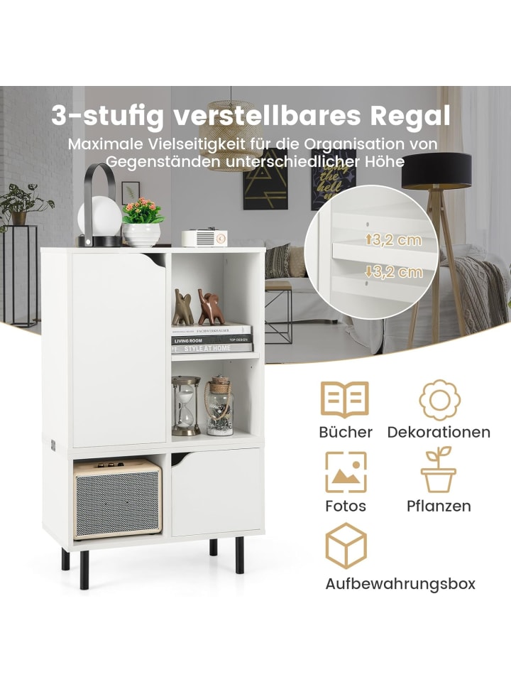 COSTWAY Bücherregal stapelbar in Weiß günstig kaufen onesize